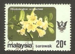 Sellos de Asia - Malasia -  sarawak - flor rhododendron scortechinii
