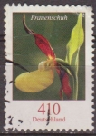 Stamps : Europe : Germany :  ALEMANIA 2008 Scott Sello Flora Flor Orquidea Zapatilla de dama Frauenschuh paphiopedilum 410 German