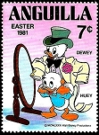 Sellos del Mundo : America : Anguila : ANGUILLA 1981 Scott 438 Sello ** Walt Disney Easter Sobrinos de Donald Dewey y Huey 7c 