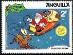 Sellos del Mundo : America : Anguila : ANGUILLA 1981 Scott 454 Sello ** Walt Disney La noche de Navidad Papa Noel y el Reno 2c 