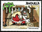 Stamps America - Anguila -  ANGUILLA 1981 Scott 455 Sello ** Walt Disney La noche de Navidad Papa Noel en Chimenea 3c 