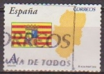 Stamps Spain -  ESPAÑA 2010 4531 Sello Banderas y Mapas Autonomias Aragon usado Espana Spain Espagne Spagna Spanje S