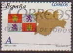 Sellos de Europa - Espaa -  ESPAÑA 2011 4618 Sello Banderas y Mapas Autonomias Castilla y Leon usado Espana Spain Espagne Spagna