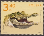 Stamps Poland -  Polonia 1972 Scott 1893 Sello Nuevo Fauna Animales de Zoo Cocodrilo Crocodylus Miloticus Polska