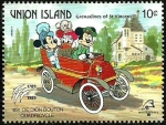 Stamps America - Saint Vincent and the Grenadines -  UNION ISLAND (St.Vincent) 1989 Scott 245 Sello ** Walt Disney Coches Antiguos Mickey, Minnie y Daisy