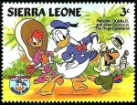 Sellos de Africa - Sierra Leona -  SIERRA LEONE 1984 Scott 659 Sello ** Walt Disney 50 Aniversario de Donald con Panchito y Jose Carioc