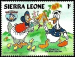 Sellos del Mundo : Africa : Sierra_Leona : SIERRA LEONE 1984 Scott 657 Sello ** Walt Disney 50 Aniversario de Donald The Wise Little Hen 1c 