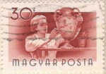Stamps : Europe : Hungary :  Mujer con Jarron