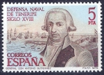 Sellos de Europa - Espa�a -  2536 Defensa Naval de Tenerife. General  Antonio Gutierrez.