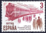 Stamps Spain -  2560 Utilice transportes colectivos. Ferrocarril.