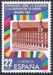 Stamps Spain -  2592 Conferencia sobre Seguridad y Cooperación en  Europa. Plaza Mayor de Madrid.