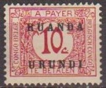 Stamps Belgium -  Belgian Congo 1924 Scott J1 Sello Nuevo Sobreimpresion Ruanda Urundi Numeros 