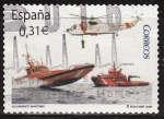 Stamps : Europe : Spain :  ESPAÑA 2008 4399 Sello Salvamento Maritimo Helicóptero usado Espana Spain Espagne Spagna Spanje Span