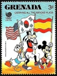 Stamps Grenada -  Granada 1988 Scott 1584 Sello ** Walt Disney Juegos Olimpicos de Seul Mickey, Pluto y Donald portand