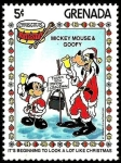 Sellos de America - Granada -  Grenada 1983 Scott 1180 Sello ** Walt Disney Navidad Mickey Mouse y Goofy 5c