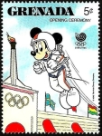 Sellos de America - Granada -  Granada 1988 Scott 1586 Sello ** Walt Disney Juegos Olimpicos de Seul Corea Michey Abriendo Ceremoni