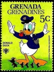 Sellos de America - Granada -  Grenada Grenadines 1979 Scott 355 Sello ** Disney Año del Niño Donald Guardia Trafico 5c