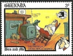 Stamps Grenada -  Grenada 1989 Scott 1773 Sello ** Walt Disney Ben and Me La Estufa de Franklin funciona 3c