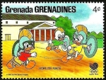 Sellos de America - Granada -  Grenada Grenadines 1988 Scott 942 Sello ** Walt Disney Juegos Olimpicos Corea Seul Sobrinos Donald