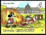 Sellos de America - Granada -  Grenada Grenadines 1989 Scott 1057 Sello ** Walt Disney Escuela Militar Paris Mickey y Donald 1c