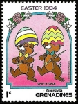 Sellos del Mundo : America : Granada : Grenada Grenadines 1984 Scott 581 Sello ** Walt Disney Easter Chip y Chop 1c