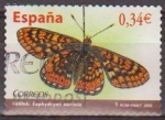 Stamps Spain -  ESPAÑA 2010 4535 Sello Fauna Mariposas Euphydryas aurinia usado Espana Spain Espagne Spagna Spanje S