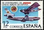 Stamps Spain -  L aniversario de la fundación de la compañía aérea Iberia