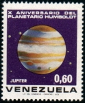 Stamps : America : Venezuela :  1973  X Aniv. Planetario Humboldt: Jupiter