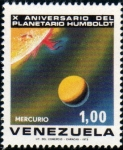 Stamps : America : Venezuela :  1973  X Aniv. Planetario Humboldt: Mercurio