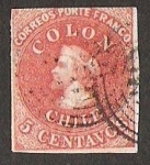 Stamps America - Chile -  PRIMERA EMISION - PRIMERA IMPRESION DE LONDRES 1853, SELLO N° 1 CHILE