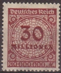 Stamps Germany -  Deutsches Reich 1923 Scott 288 Sello * Numeros Cifras 30 Millones Alemania Allemagne Duitsland Germa