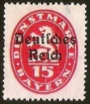 Stamps Germany -  DIENFTMARKE BAYERN SOBRESTAMPACION