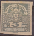 Stamps Austria -  Austria 1921 Scott P47 Sello * Mercurio Sin dentar 3k Osterreich Autriche 