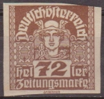 Stamps Austria -  Austria 1920 Scott P43 Sello Nuevo Mercurio Sin dentar 72h Osterreich Autriche 