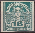 Sellos del Mundo : Europa : Austria : Austria 1920 Scott P38 Sello Nuevo Mercurio Sin dentar 18h Osterreich Autriche 