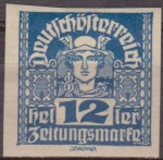 Sellos de Europa - Austria -  Austria 1920 Scott P36 Sello * Mercurio Sin dentar 12h Osterreich Autriche 