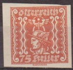 Stamps Austria -  Austria 1921 Scott P49 Sello * Mercurio Sin dentar 75h Osterreich Autriche 