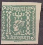 Sellos de Europa - Austria -  Austria 1921 Scott P53 Sello * Mercurio Sin dentar 3k Osterreich Autriche 