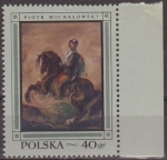 Stamps Poland -  Polonia 1968 Scott 1602 Sello Nuevo Pinturas Caballero a Caballo de Piotr Michalowski Polska Poland 