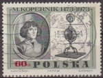 Sellos de Europa - Polonia -  Polonia 1969 Scott 1660 Sello * Nicolas Copernico Pintura de Jeremias Falck Globo, Mapa Constelacion