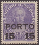 Stamps Europe - Austria -  AUSTRIA 1911 Scott J48 Sello ** Emperatriz Maria Teresa Sobrecargado PORTO 15h 2h Osterreich Autrich