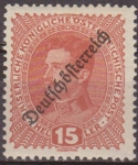 Stamps Austria -  AUSTRIA 1918 Scott 186 Sello ** Corona Austriaca Sobreimpreso 15h Osterreich Autriche 