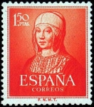 Stamps Spain -  V Centenario del nacimiento de Isabel la Católica