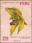 Stamps Peru -  Orquídeas del Perú: Mormolyca peruviana.
