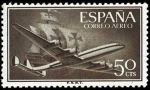 Stamps Spain -  Superconstellation y nao Santa María