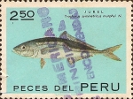 Stamps Peru -  Peces del Perú: JUREL Trachurus symmetricus murphyi.