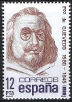 Stamps Spain -  2619 Centenarios. Francisco de Quevedo.