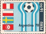 Stamps Peru -  Mundial de Fútbol Argentina '78. Perú-Polonia-Suecia-Túnez.
