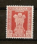 Stamps India -  Columna de Asoka / Valor en Naye Paisa.