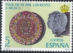 Stamps Spain -  2493 Viaje de SSMM Los Reyes a Hispanoamérica, Calendario azteca.